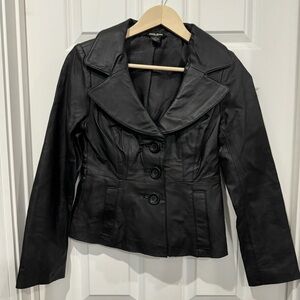 Y2K Guess Jeans vintage leather jacket (S)